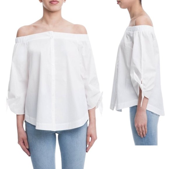 Lush Off Shoulder Blouse Party Cocktail Evening White Large